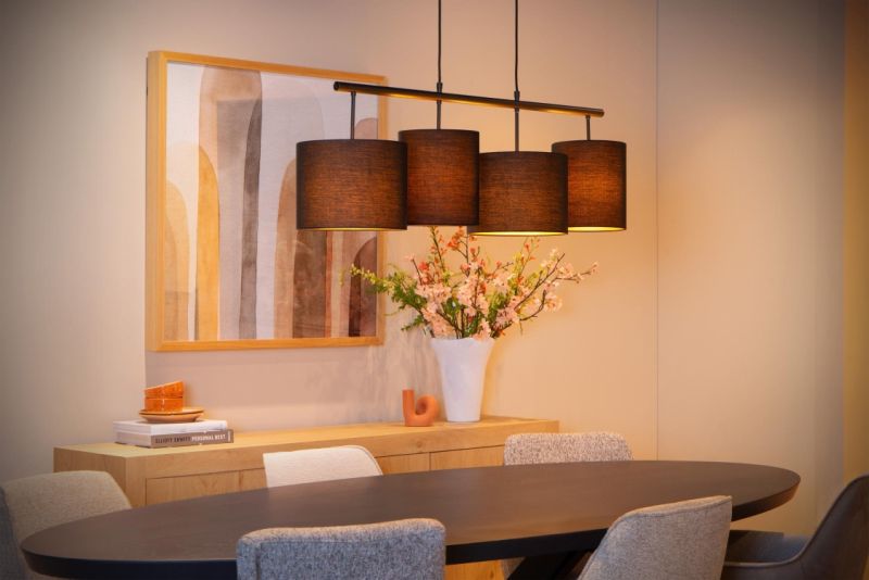 Lucide MAYA - Závesné svietidlo - 4xE27 - Čierne